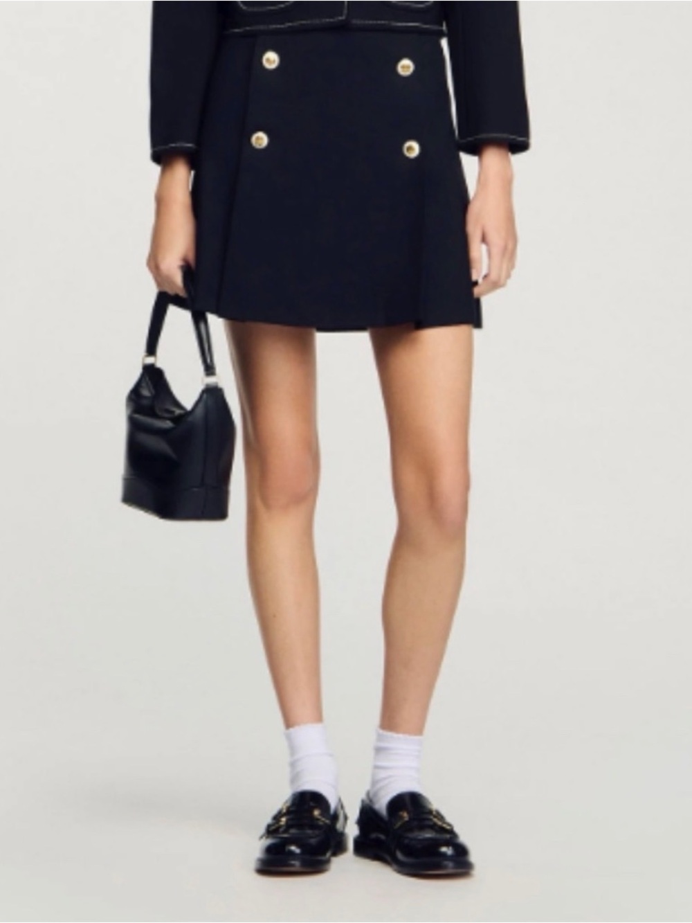 Sandro Valeriane Short Pleated Skirt